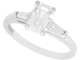 Antique 1.36ct Diamond and 14ct White Gold Solitaire Engagement Ring