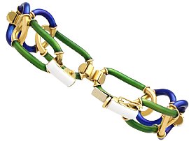 Vintage Enamel Gold Bracelet