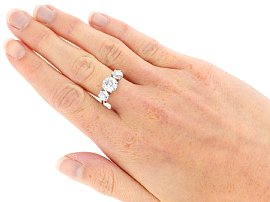 Diamond Trilogy Ring on the Hand