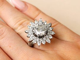 Vintage Large Diamond Cluster Ring for Sale