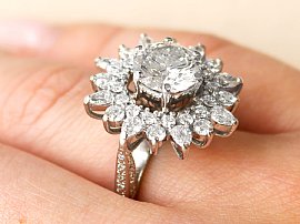 Vintage Large Diamond Cluster Ring for Sale