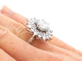 Wearing Vintage Large Diamond Cluster Ring 