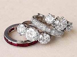 Baguette Cut Ruby Eternity Ring in Platinum Social Image