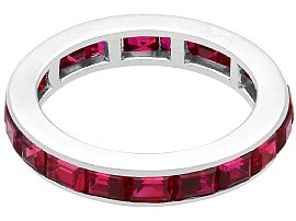 Baguette Cut Ruby Eternity Ring in Platinum