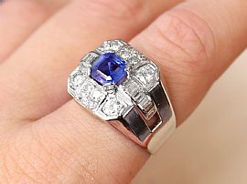 Sapphire and Diamond Dress Ring Platinum