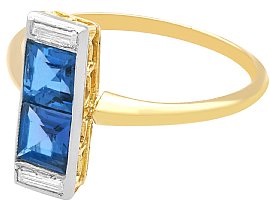 Gold Sapphire and Diamond Ring