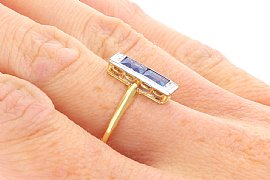 antique two stone sapphire ring Wearing Finger