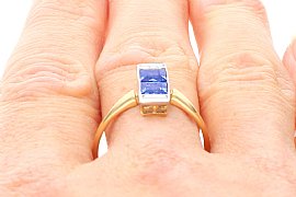 antique two stone sapphire ring wearing