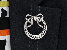  Diamond Crescent Bow Brooch wearing 