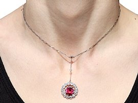 Wearing Pink Tourmaline Necklace