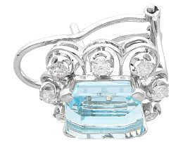 Emerald Cut Aquamarine Earrings in White Gold