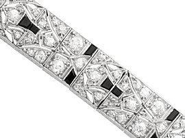 Black Onyx and Diamond Bracelet in Platinum