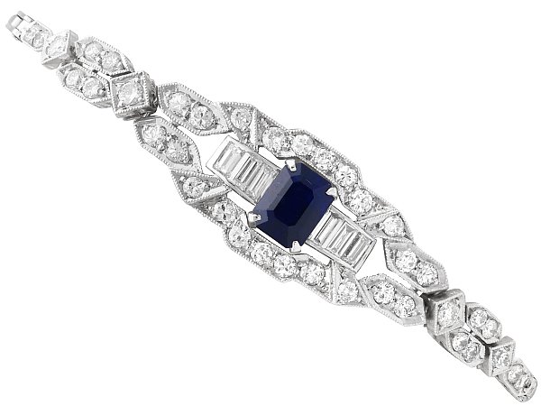 Art Deco Sapphire and Diamond Bracelet for Sale