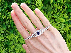 Art Deco Sapphire and Diamond Bracelet for Sale