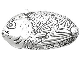 Sterling Silver Fish Vesta Case - Antique Victorian (1891)