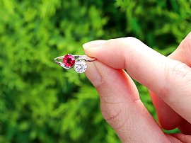 Platinum Ruby Twist Engagement Ring for Sale