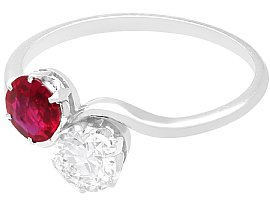 Platinum Ruby Twist Engagement Ring for Sale