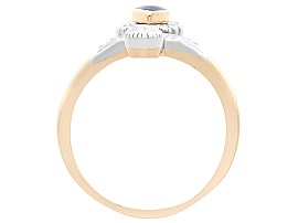 Blue Sapphire Diamond Ring in Rose Gold