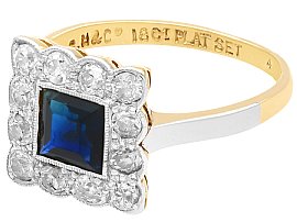 Square Cut Sapphire Engagement Ring