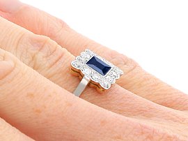 Sapphire Ring Modelled on Hand