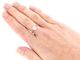 Edwardian Solitaire Ring in White Gold wearing