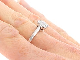 Edwardian Solitaire Ring in White Gold wearing