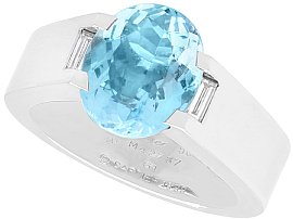 Cartier Aquamarine Ring in White Gold for Sale