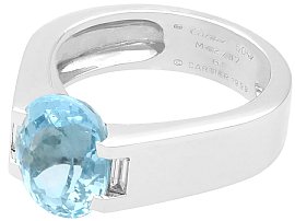 Cartier Aquamarine Ring in White Gold for Sale