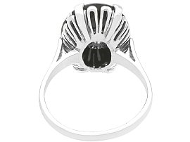 Antique Black Onyx and Diamond Ring in White Gold