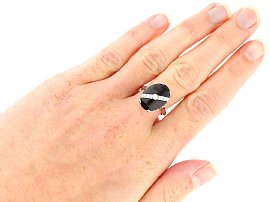 Onyx Dress Ring Being Worn