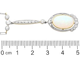 1920s Opal Drop Pendant with Diamonds size