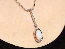 Opal Pendant being worn