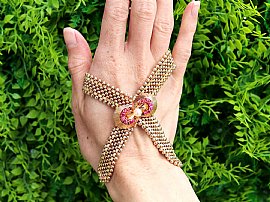 Vintage Gold Necklace with Rubies