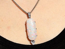 Opal Pendant being worn