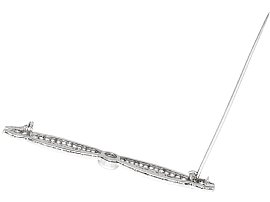 Horizontal Platinum Diamond Brooch Pin open