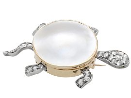 Antique Pearl Turtle Brooch with Diamonds