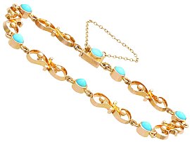 Antique Gold Turquoise Bracelet