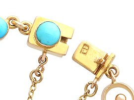 Antique Gold Turquoise Bracelet hallmark