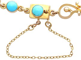 Antique Gold Turquoise Bracelet closure