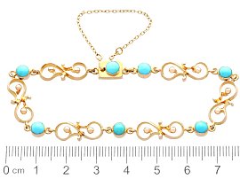 Antique Gold Turquoise Bracelet size