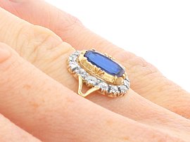 Wearing Cushion Cut Burmese Sapphire Ring