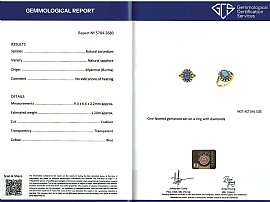 Cushion Cut Burmese Sapphire Ring certificate 