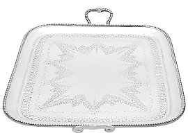 Victorian Silver Drinks Tray with Handles 