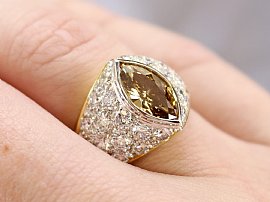 Marquise Brown Diamond Ring on hand