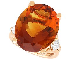 17.81ct Oval Citrine and Diamond, 18ct Rose Gold Dress Ring 