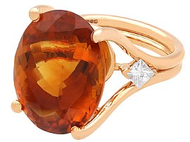 Oval Citrine Engagement Ring 