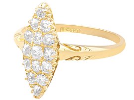 Marquise Cluster Ring in Yellow Gold for Sale