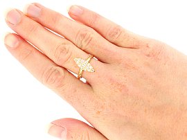 Marquise Cluster Ring in Yellow Gold wearing