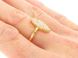 Marquise Cluster Ring in Yellow Gold wearing