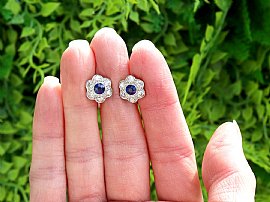 Sapphire and Diamond Earrings in Platinum